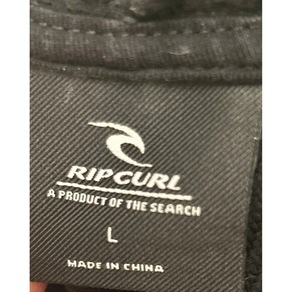 Ripcurl Hoodie Mens Large Black Surfer Beach Classic Sweatshirt Logo - Picture 3 of 4